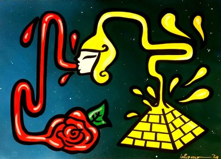 La Pupazza, La piramidedonna, spray e pennarello su carta, 50x70 cm