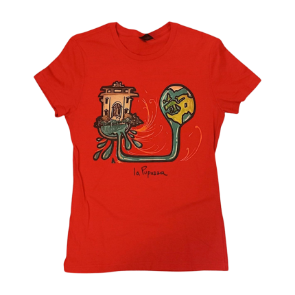 La Pupazza, Fontana di Trevi Mondo - T-Shirt (rossa)