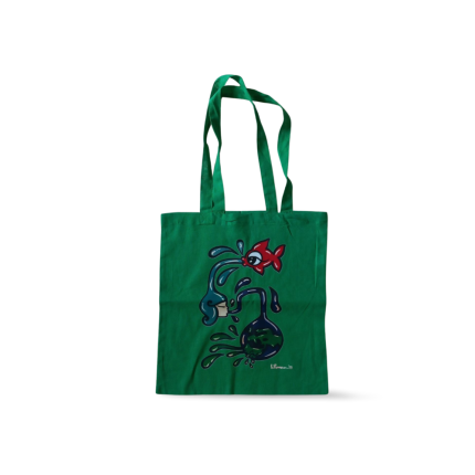 Il pesce magico, la pupazza, borsa di tela