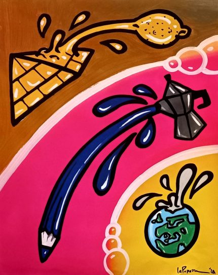 La Pupazza, Movimenti magici a Milano, spray e pennarello su carta, 50x70 cm